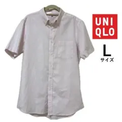 ユニクロ 半袖シャツ ピンク メンズ Lサイズ