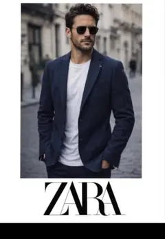 ZARA MAN ネイビー テーラードジャケット