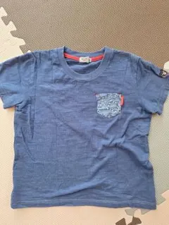 MIKI HOUSE　DOUBLE　ネイビー コットン Tシャツ ポケット付きのサムネイル