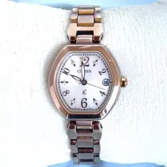 美品❣クロッシーxC H058 電波ソーラー　ピンクゴールド　デイト稼働
