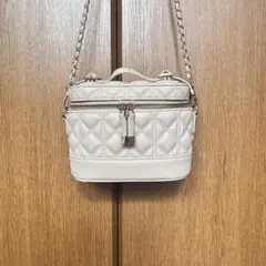 【RANDA】キルティング2WAYバニティバッグ クリーム