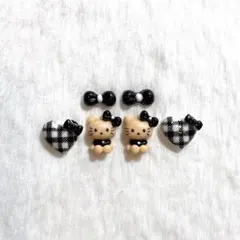 ハローキティ ネイルパーツ セット チェック柄 Black