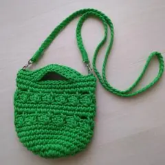 【最終値下げ】グリーン編み込みポシェット