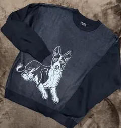 新品未使用　犬　ドッグ　ニット　トップス　長袖　　ブラック　アニマル