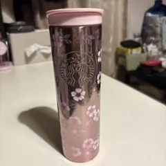Starbucks 2026メタリックライトピンク花柄タンブラー473ml②