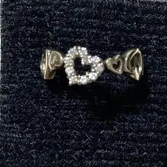 4℃ ハートリング ピンクシルバー 11号