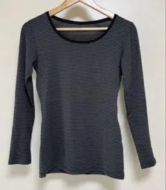 UNIQLO HEATTECH ストライプ 長袖Tシャツ Lサイズ