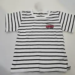 プティマイン　ボーダー　消防車　Tシャツ　130