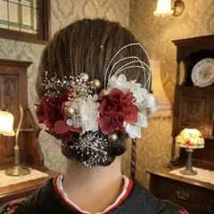 成人式髪飾り赤　ヘアアクセサリー　和玉　振袖　20点　結婚式　ドライフラワー