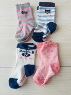 Double.B ベビー靴下 4足セット 11-13cm