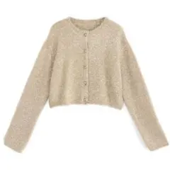 ラメシャギーニットショート丈カーディガン[an1634] ゴールド F GRL