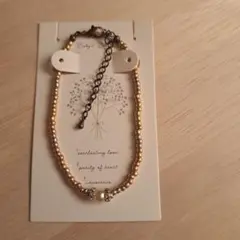 ハンドメイド ブレスレット ゴールドビーズ