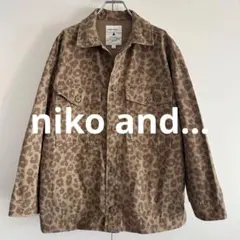 ニコアンド レオパード ミリタリーシャツジャケット 3 L〜XL相当 豹柄