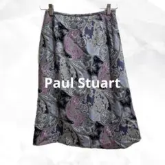 a1367 Paul Stuart ペイズリーウールスカート　Aライン 裏地付のサムネイル