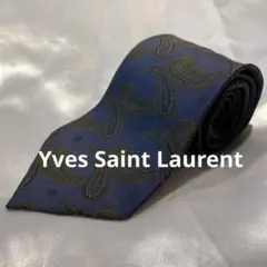 Yves Saint Laurent サンローラン ネイビー ペイズリーネクタイ