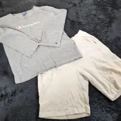 上下160cm‼️ChampionロンT＆ユニクロハーフパンツ