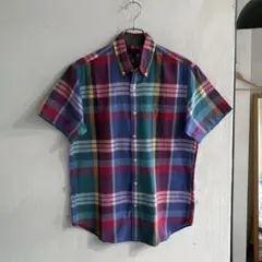 美品 J.CREW 半袖 マドラスチェックシャツ ジェイクルー