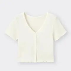 GU テクスチャークロップドカーディガン（半袖）