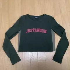 JUSTANOON 長袖カットソー ワッフル素材 グリーン　中町綾　カーキ