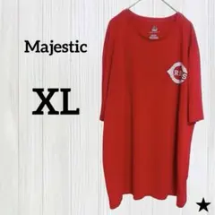 ★Majestic【XL】半袖 クルーネック Ｔシャツ ビッグサイズ レッドのサムネイル