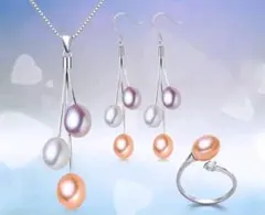 ☆【目玉商品】超美品天然多色淡水真珠925 スターリングシルバージュエリーセット