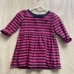 Ralph Lauren ピンクネイビー ストライプ ワンピース 9M