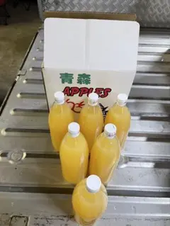 青森県産搾りたて無添加100%りんごジュース1ℓ６本のサムネイル