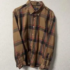 KANGOL 長袖チェックシャツ ブラウン
