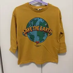 キッズ 長袖カットソー SAVE THE EARTH マスタード