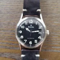 Bulova 自動巻き腕時計 黒文字盤