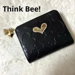 Think Bee! シンクビー ハーティハート 二つ折り財布 ブラックのサムネイル