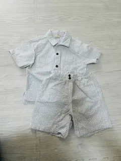 petit main ストライプ シャツとショートパンツ セット　セットアップ