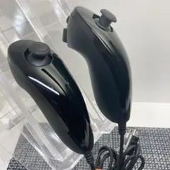 【フルメンテナンス】Wii WiiU ヌンチャク ブラック 黒色2個セット c