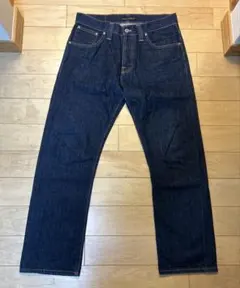Nudie Jeans 濃紺ストレートデニムパンツ 33インチ イタリア製