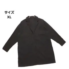 レディース スキッパーロングシャツブラウス　XL 黒 カジュアル きれいめ