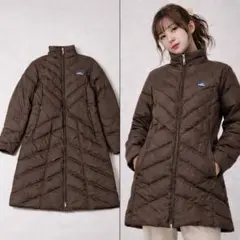 patagonia レディース 中綿ロングコート XS ブラウン 美シルエット