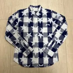 SOPHNET. スター柄 チェックシャツ ネイビー Sのサムネイル