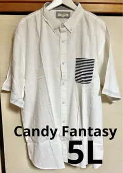 ★新品未着用★Candy Fantasy\半袖ボタンダウンシャツ5L白★推奨品★