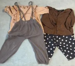 【女の子 120〜130 まとめ売り4点】ナチュラル 韓国子供服風 秋服セット