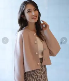 美品　アプワイザーリッシェ　パール釦キラキラニットジャケット