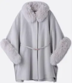 24AW【未使用タグ付】スナイデル ファー付きミドルケープコート