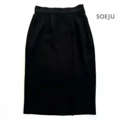 ソージュ soeju ストレッチファインロングタイトスカート黒 M - メルカリ