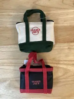 トレジョ ミニキャンパスエコバッグ① 2個セットグリーン+赤