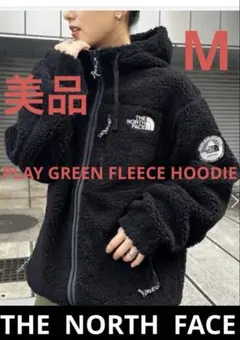 美品‼️ノースフェイスPLAY GREEN FLEECE HOODIE ブラックM