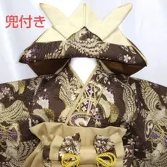 兜付き　♥ベビー袴♥　百日祝　初節句　鷹と鼓ブラウン✖モカ✖タッセル