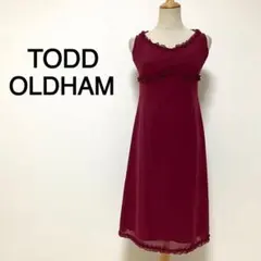 TODD OLDHAM ワインレッドカラー ノースリーブ ワンピースドレス