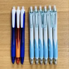 PILOT REXGRIP 0.5 白に水色・青 ・オレンジ 9本 レックス