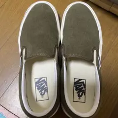 VANS スリッポン 編み込み スエード グリーン - メルカリ