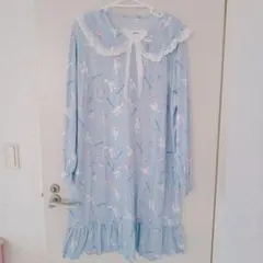 量産姫系♡冷感シナモロールフリル付きロングワンピ〜ルームウェアパジャマ〜L