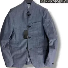 新品 エンポリオアルマーニ マオカラーストレッチデニムジャケット インディゴ44